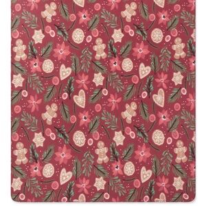 Festive Holiday Blanket with Gingerbread and Pine Design